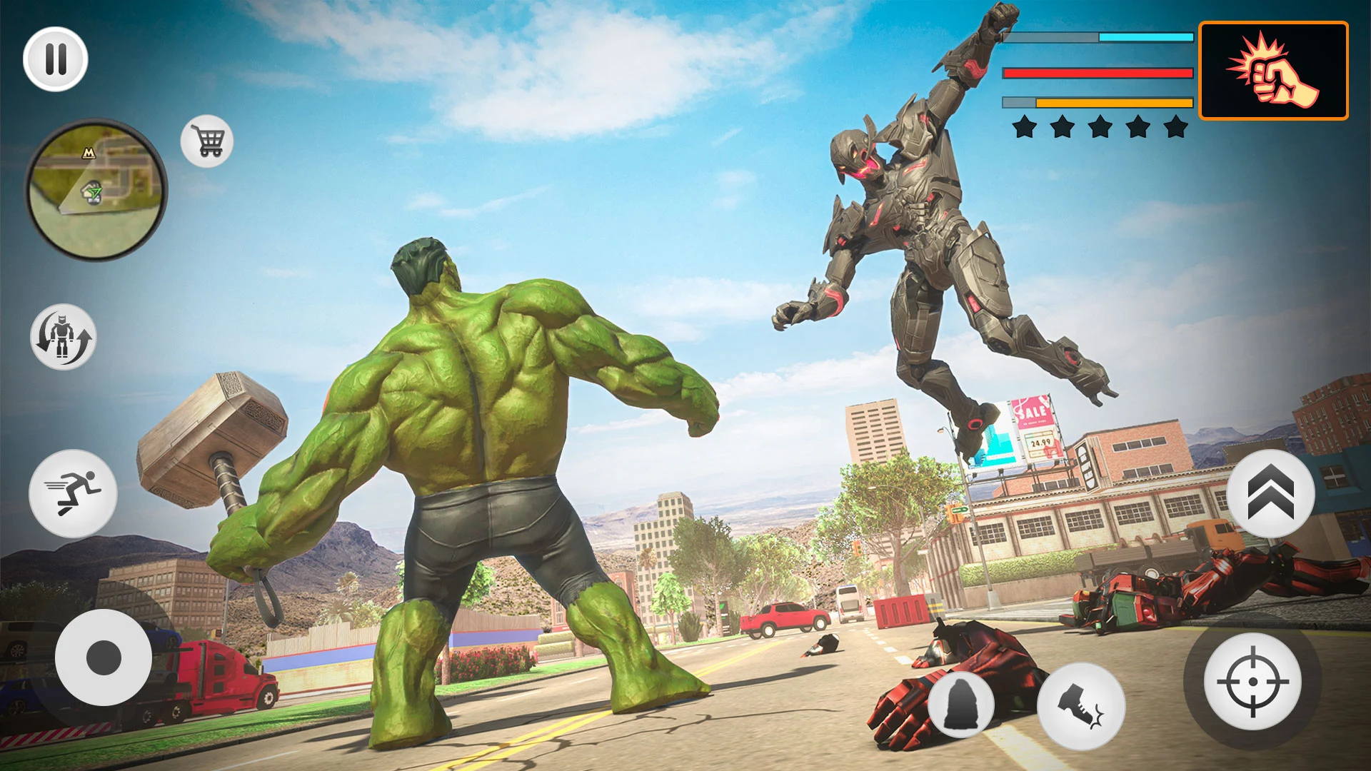 Green Monster Hero City Battle screenshot